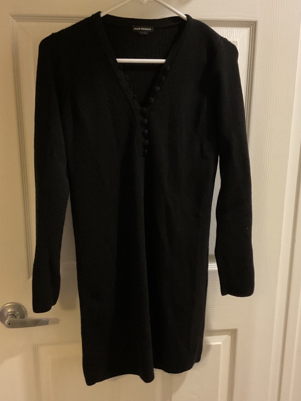 Club monoco black ribbed long sleeve sweater dress small
